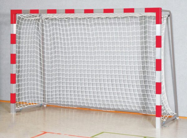 Handballtor Robust mit anklappbaren Torbügeln und Verbindungsstange