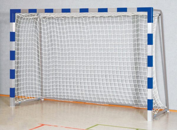 Handballtor Robust mit anklappbaren Torbügeln und Verbindungsstange