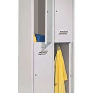 Garderobenschrank 2-Fächer übereinander mit 15 cm hohen Füßen
