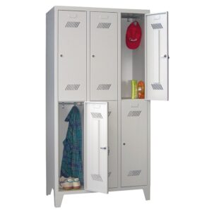 Garderobenschrank 2-Fächer übereinander mit 15 cm hohen Füßen