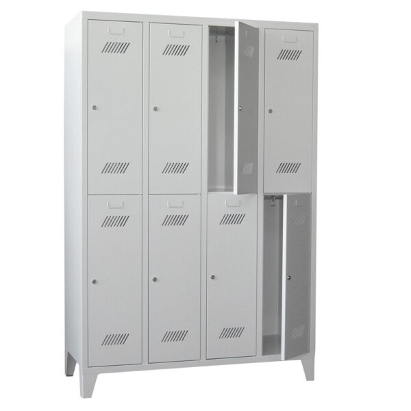 Garderobenschrank 2-Fächer übereinander mit 15 cm hohen Füßen