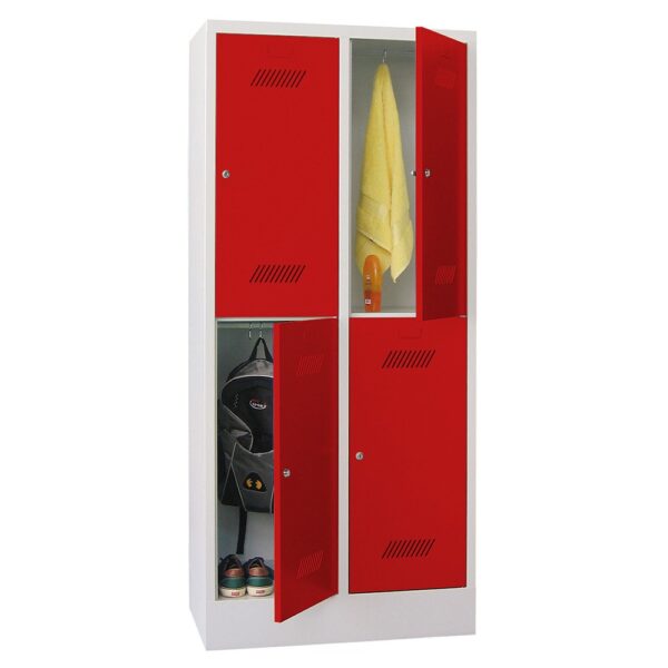 Garderobenschrank 2-tlg. = 4 Fächer, 10 cm hoher Sockel – Bild 3