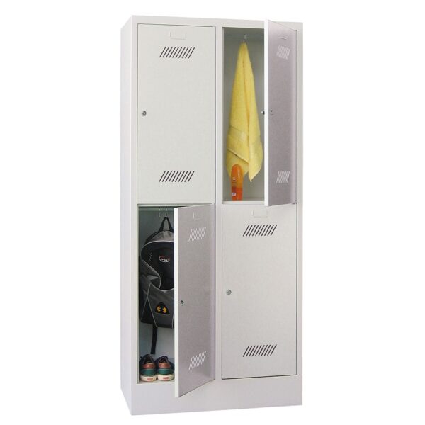 Garderobenschrank 2-tlg. = 4 Fächer, 10 cm hoher Sockel – Bild 2