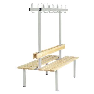 Doppelseitige Umkleidebank mit Garderobe
