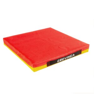 Sitzkissen, 50 x 50 x 6 cm – Grevinga® Einzelstück aus Turnmattenstoff (RG 35), rot/gelb