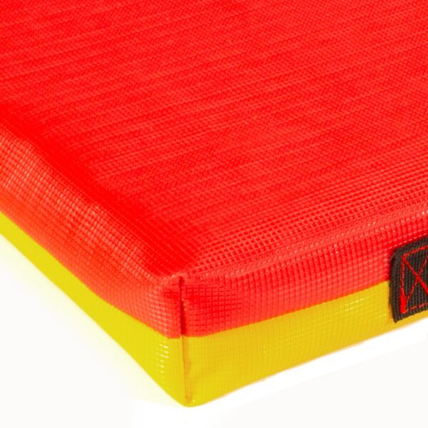 Sitzkissen, 50 x 50 x 6 cm – Grevinga® Einzelstück aus Turnmattenstoff (RG 35), rot/gelb – Bild 2