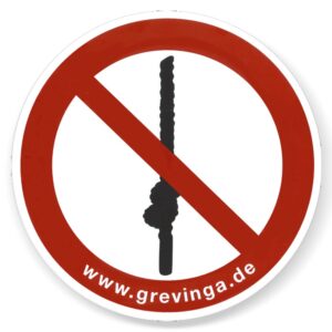 Schild -Klettertaue knoten verboten-